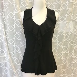 WHBM Sleeveless Ruffled V-Neck Top